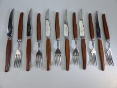 Mid Century wooden handled cutlery 'Lambert and Blaber'