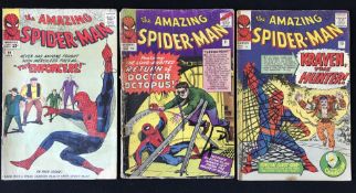 Marvel The Amazing Spider-Man comic, issues: #10 March 1964; #11 April 1964; #15 August 1964