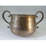 Hallmarked Silver twin handled cup London maker C & S Co. (total weight approx 96.5g)