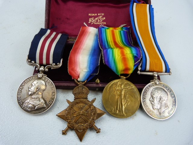 WWI BRITISH MILITARY MEDAL BRAVERY GROUP Tcomprising the Military Medal named to 'T - 23596 A. L.