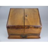 Mahogany 19th Century sloped stationary Desk box. Two fold out doors revealing letter holders and