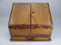 Mahogany 19th Century sloped stationary Desk box. Two fold out doors revealing letter holders and