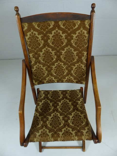 Victorian Folding campaign - beach chair with carpet upholstery. - Image 2 of 3