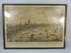 T. Bowles London Woodcut of the South West Prospect of London.