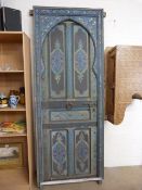 Moroccan/ Middle Eastern hand painted four panelled door 230 x 88cm