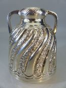 Egyptian Silverplated Twin handled vase. Bulbous body leading to a pinched neck. Hallmarked on