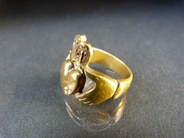 Military sweetheart ring made from brass - Approx size R 1/2 - Image 7 of 8