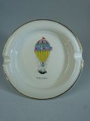 French Ashtray with Gilded Ashtray depicting a Hot Air Balloon - Guyton de Morveau.