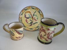 Denby - Three studio pieces by Glyn Colledge along with Braunton pottery studio ware