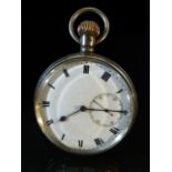 Hallmarked Silver pocket watch , Birmingham 1910 maker ALD. Movement inscription G Floch London