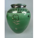 Wedgwood Veronese Ware small bulbous vase on Green ground. Impressed marks to base. Approx