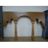 Marquetry handmade Archway on two pillars with detailed marquetry. 265cm x 180cm high.