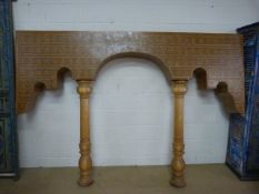 Marquetry handmade Archway on two pillars with detailed marquetry. 265cm x 180cm high.