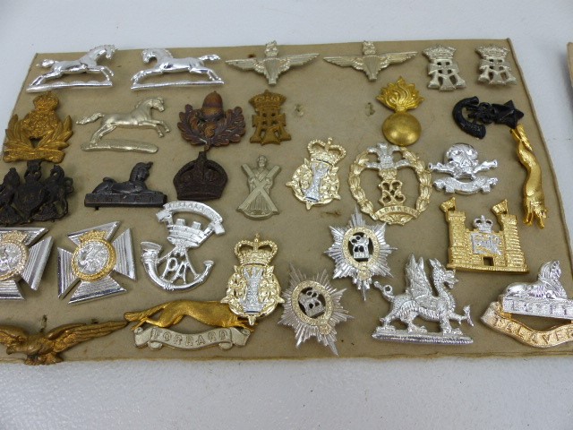 Selection of cap and arm badges mounted on card - Image 5 of 7