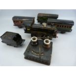 German Tinplate Bing Gauge Engine. Wurttemburg - comes with Locomotive and Tender, Three carriages