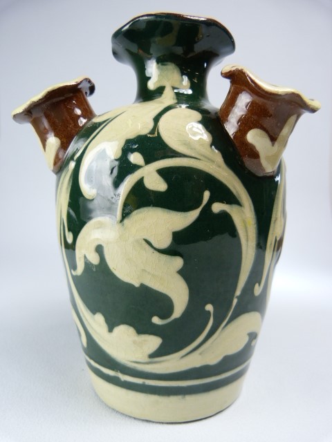 Torquay Pottery vase Exeter potteries. c.1900. Tulip vase with restoration. - Image 4 of 5