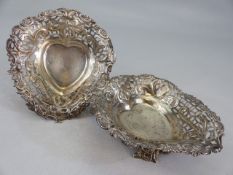 Two hallmarked Silver Bon Bon dishes (total weight approx 128g) maker JL WD London 1894