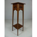 Arts and Crafts plant stand with pierced decoration