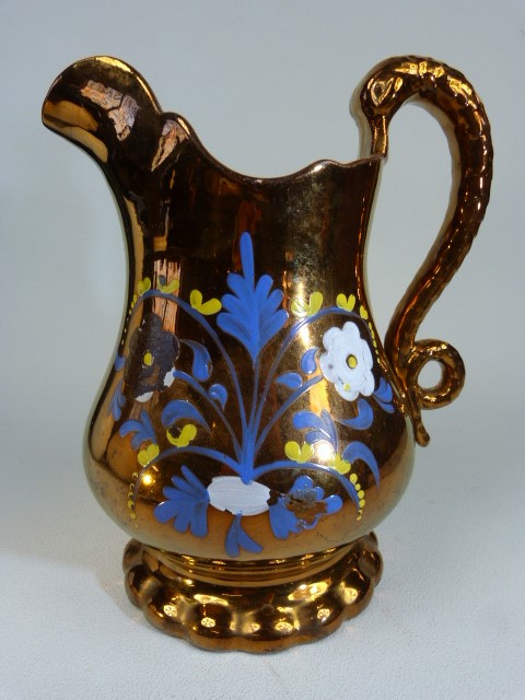 Victorian copper lustre jugs of varying sizes. (6) - Image 3 of 5