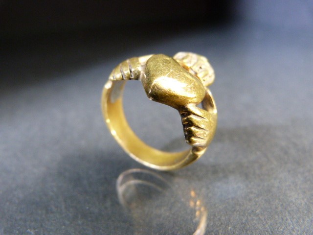 Military sweetheart ring made from brass - Approx size R 1/2 - Image 2 of 8