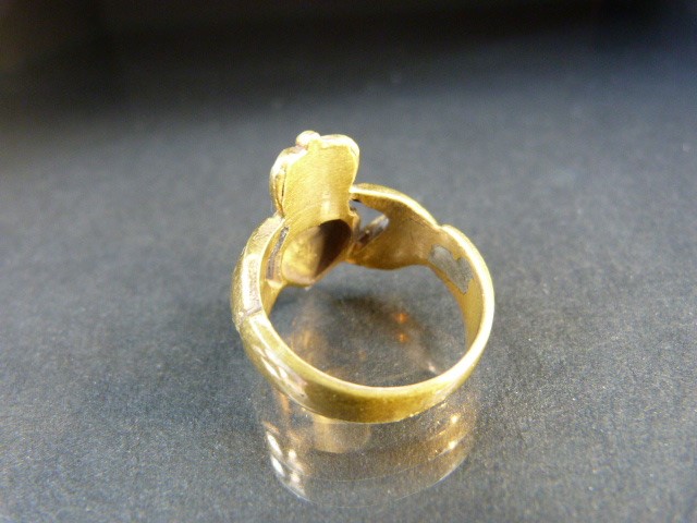 Military sweetheart ring made from brass - Approx size R 1/2 - Image 6 of 8