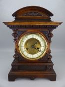 Late 19th Century H.A.C mantle clock Hamburg Amerikanische Uhrenfabrik. 14 Day Striking movement