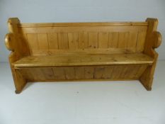 Vintage pine pew with ends