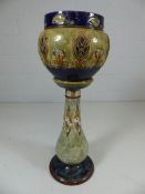 Royal Doulton Jardiniere and Stand in the Art Nouveau style decorated with tubing and flowers