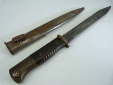 German WW1 Bayonet stamped to blade Corts Sohn. with metal scabbard 25cm