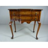 Small walnut writing desk on cabriole legs