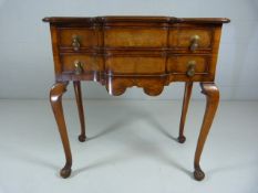 Small walnut writing desk on cabriole legs