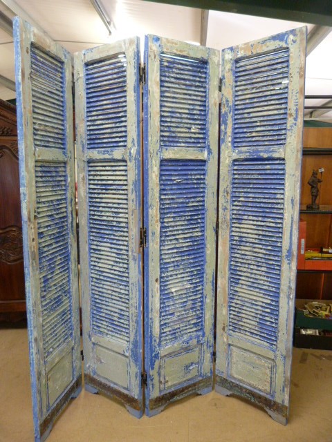 Large decorative shutters with slatted panels