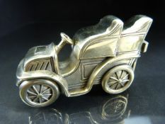 Brass vesta case in the form of a vintage car