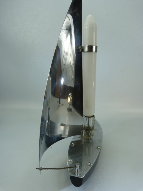 Vintage light in the form of a chrome ship - Image 3 of 6