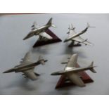 Royal Hampshire Pewter Aircraft Models BAE Hawk, Buccaneer, Victor & Hunter