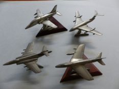 Royal Hampshire Pewter Aircraft Models BAE Hawk, Buccaneer, Victor & Hunter
