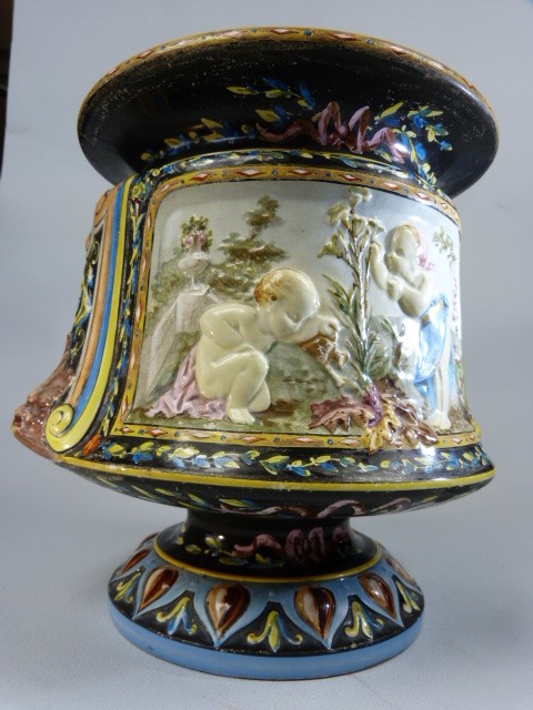 German Pottery Jardiniere decorated with panels (TBC) - Image 4 of 6