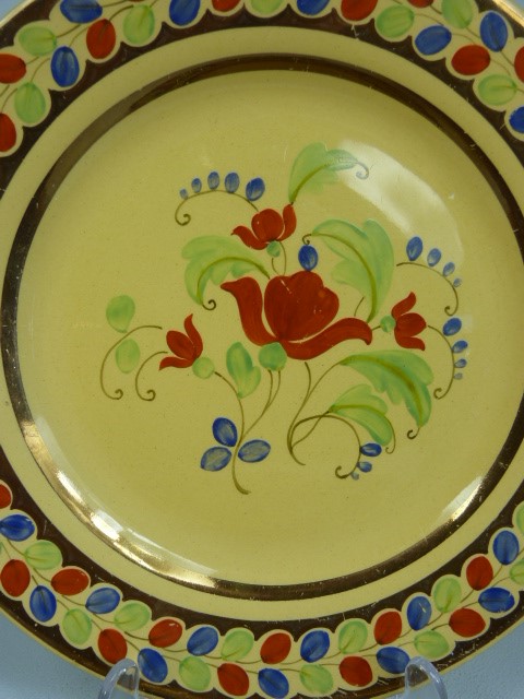 Wedgwood pair of Handpainted lustre plates 1920's approx 23.5cm Diameter and marks to base - Image 2 of 3