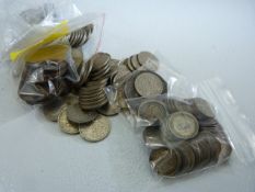 Selection of coins - to include Six Pence, Threepence and some coppers.