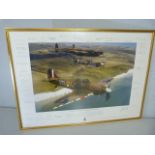 Aeronautical signed print - Battle of Britain Memorial flight over beachy head