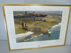 Aeronautical signed print - Battle of Britain Memorial flight over beachy head