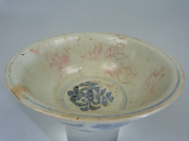 Vietnamese Burial ware bowl along with two Chinese blue and white bowls - Image 9 of 10