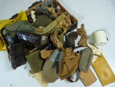 Selection of military kit bags and equipment in two boxes