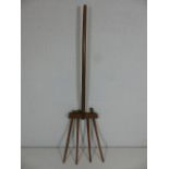 Antique wooden pitchfork with 5 prongs.