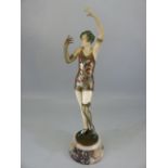 Dorothea Charol - An Art Deco 1930 figure of a Scantilly clad lady in Ivory and cold painted metal.