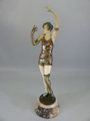 Dorothea Charol - An Art Deco 1930 figure of a Scantilly clad lady in Ivory and cold painted metal.