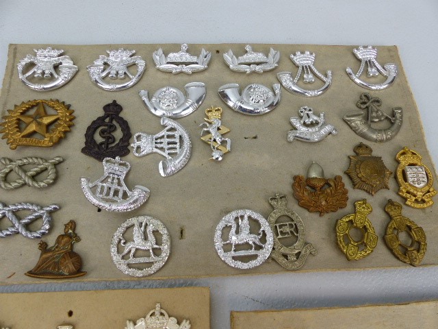 Selection of cap and arm badges mounted on card - Image 6 of 7