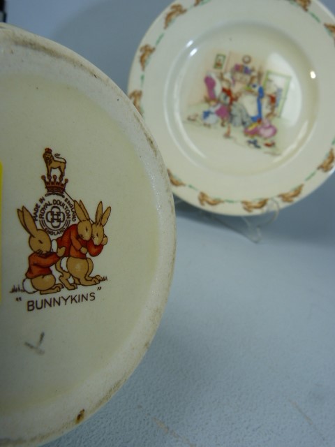 Royal Doulton Bunnykins plate and milk jug signed Barbara Vernon on each. - Image 4 of 6