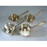 Set of four antique silver plated brandy warmers