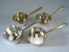 Set of four antique silver plated brandy warmers